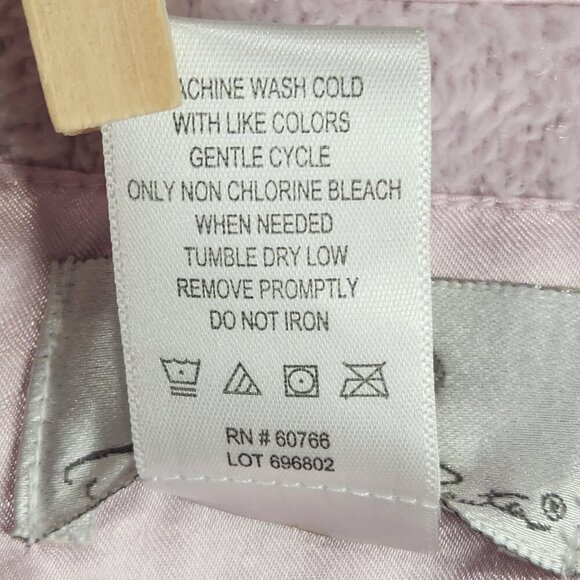 Oscar de la Renta  Quilted Fleece Zip Up Robe Women's L/XL Pink Pockets - Picture 10 of 10